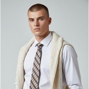 Ted Baker London Mens Silk Plaid Tie Purple Gold Brown One Size Accessories